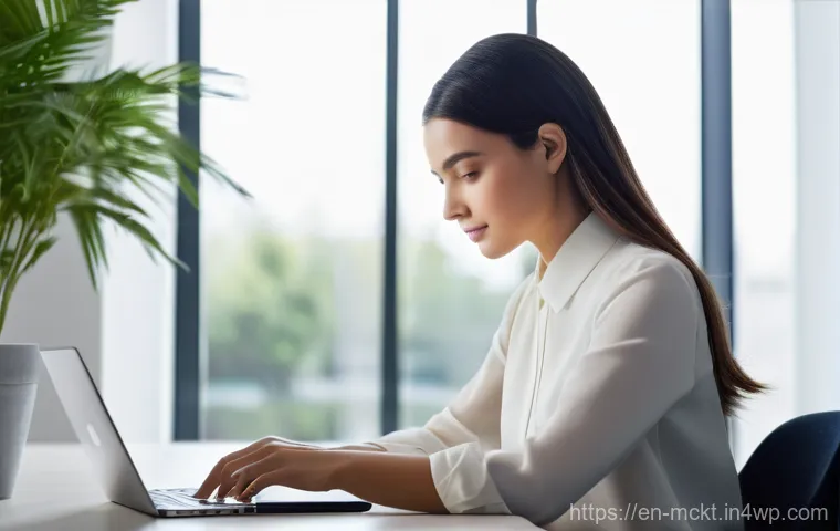 이메일 마케팅 자동화의 기술과 트렌드 - **Prompt:** A young professional woman, dressed in smart business casual attire (a modest blouse and...